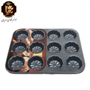 قالب تفلون مافین 12 خانه طرح گل