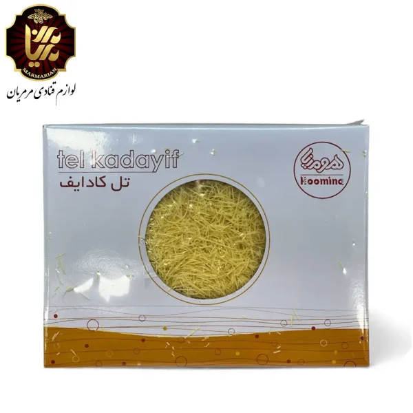 رشته کادایف خشک زعفرانی برای تهیه کنافه زعفرانی
