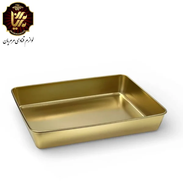 سینی فلزی طلایی 35 در 27 سانت