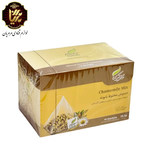 دمنوش گیاهی ترکیبی بابونه برند مهر گیاه