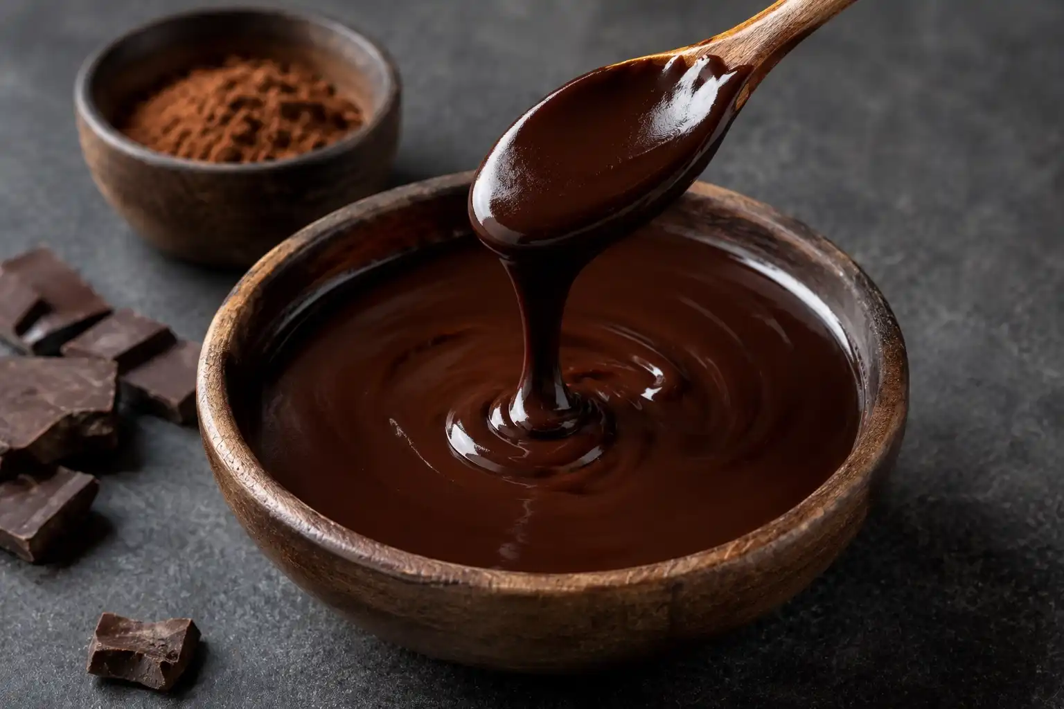 طرز تهیه سس شکلاتی براق روی کیک با پودر کاکائو